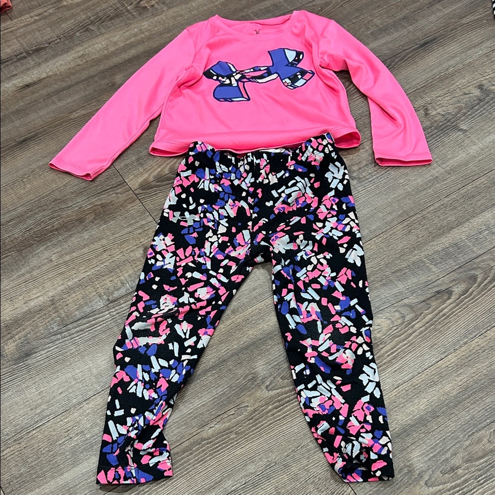 Under Armour Pink and Black Pajama Set Soft Stretchy Comfort